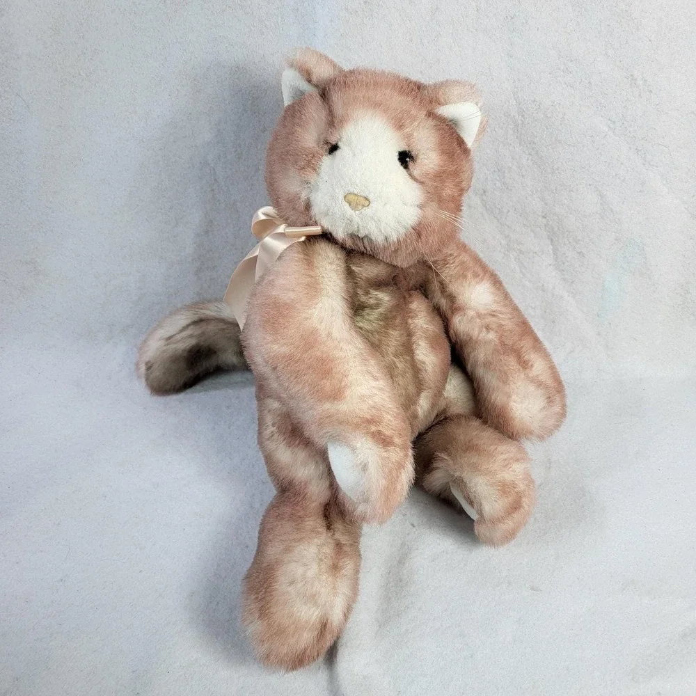 Vintage 1990 Hallmark Hartline Stuffed Plush Animal Blue Eyes Kitty‎ Cat